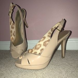 Christian Siriano Nude Open Toe Heels